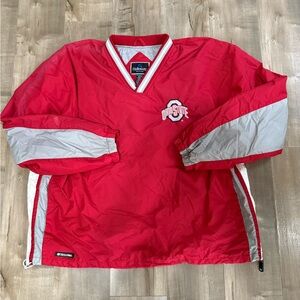 Vintage Ohio‎ State Holloway Pullover Windbreaker Red XL Nylon Lined Embroidered